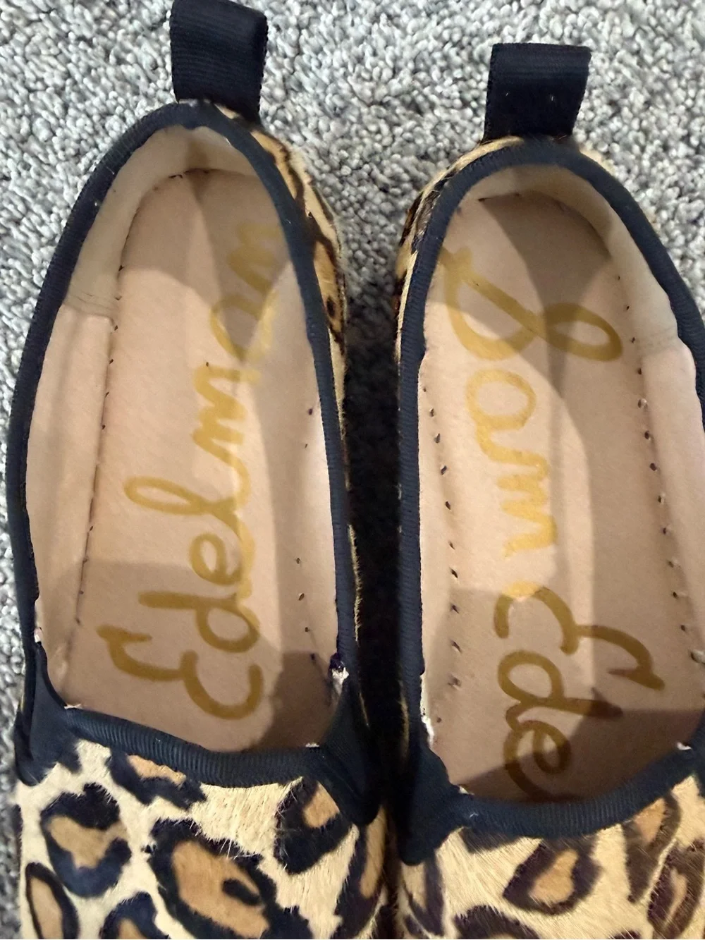 Sam Edelman Carrin Calf Hair Leopard Print Platform Espadrilles Women's US 7